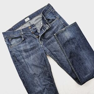 Hudson Mens 36W 33L Straight Blue Five Pocket Denim Jeans M255ZAM